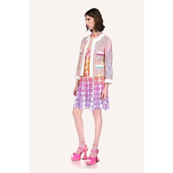 New Anna Sui Kaleidoscope Terry Tweed Jacket size 8 - Picture 4 of 10